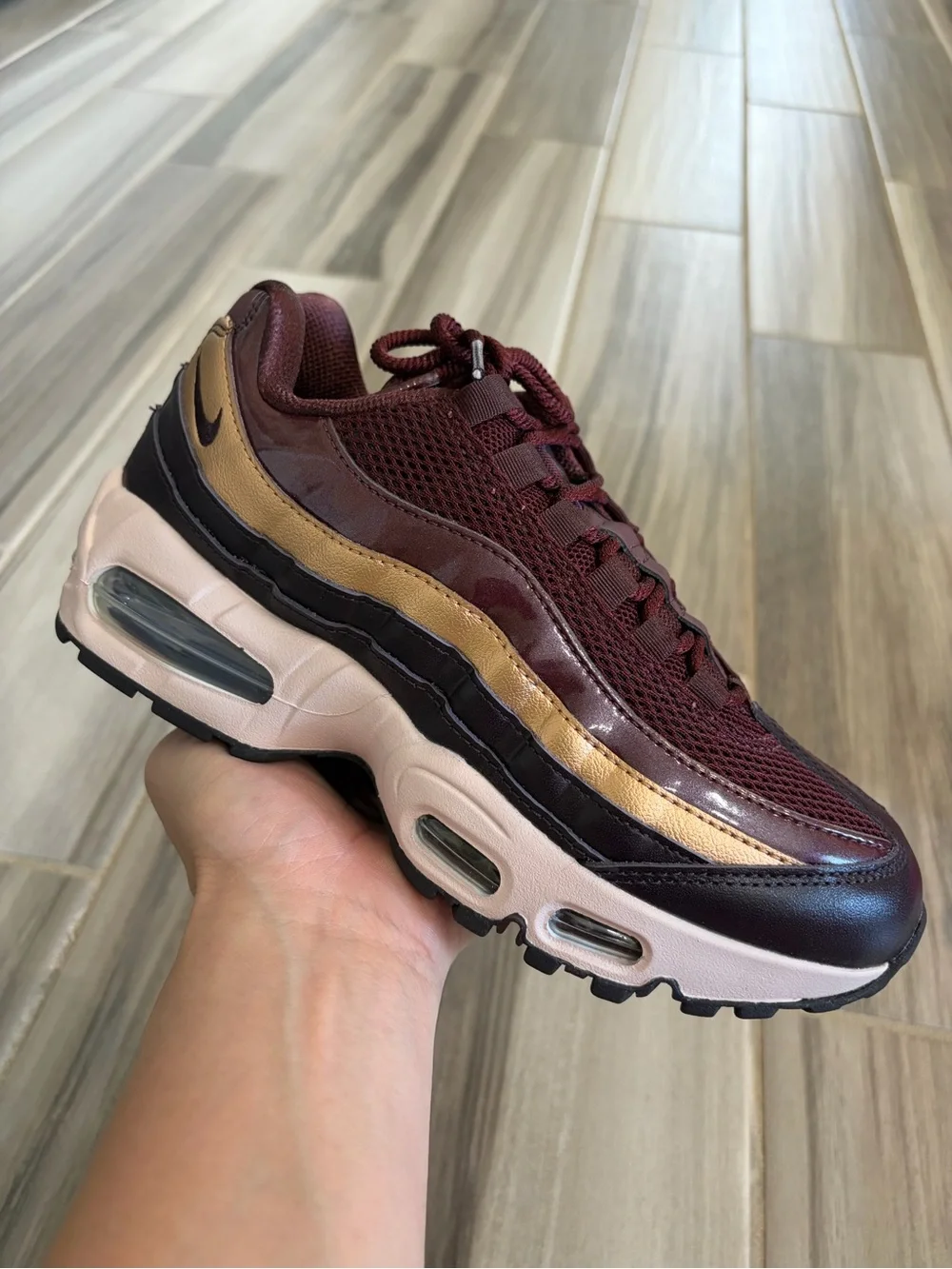 Women's Nike Air Max 95 Big Bubble Shoes -Burgundy Crush Metallic Red IB6398 600